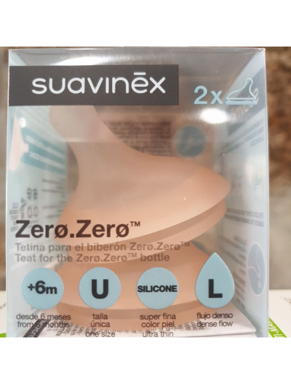 Suavinex Tetina Zero Zero Silicona Anticólicos Flujo Denso +6M